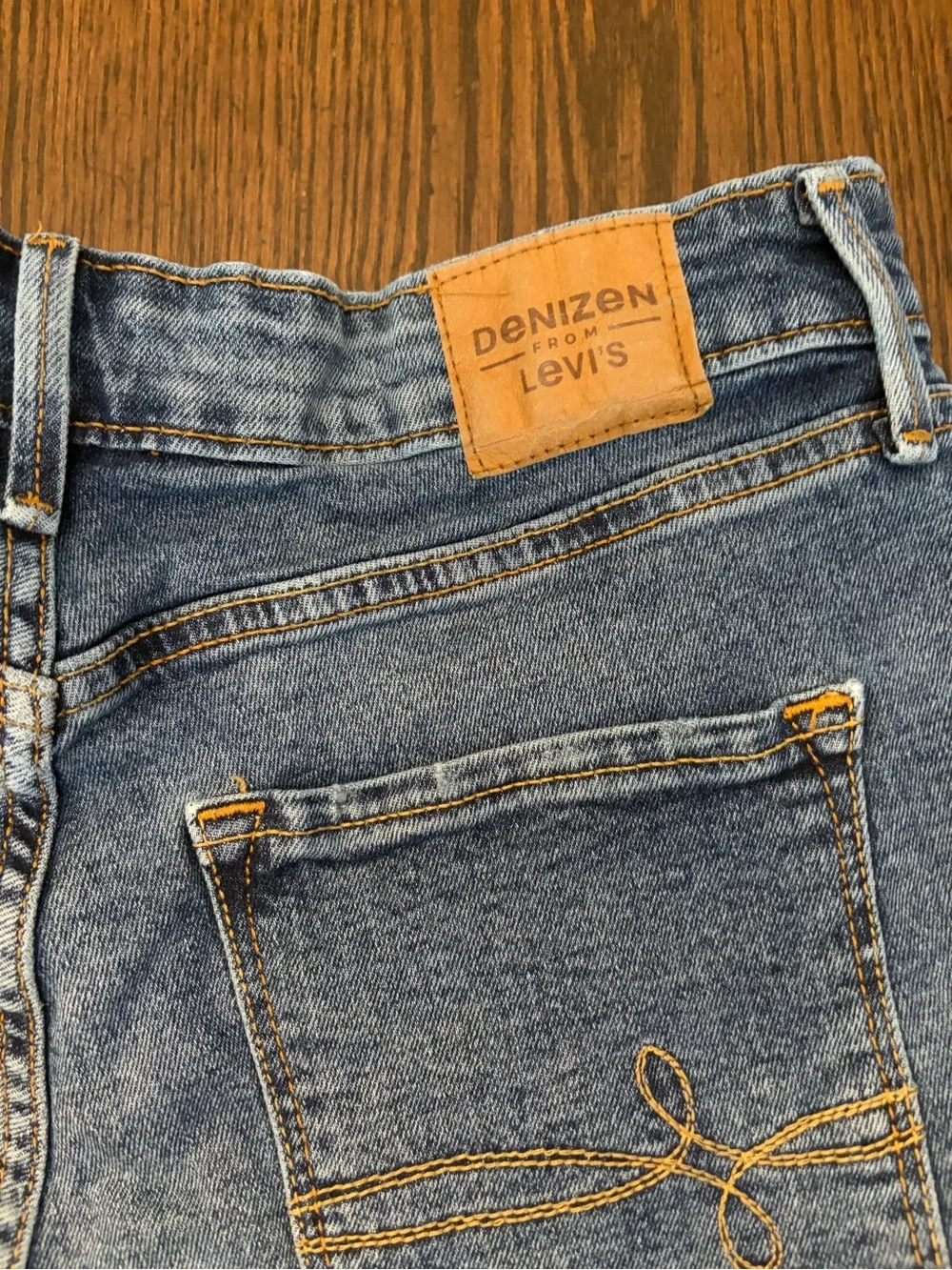 Denizen from Levi's Faded Blue Distressed Jean Shorts